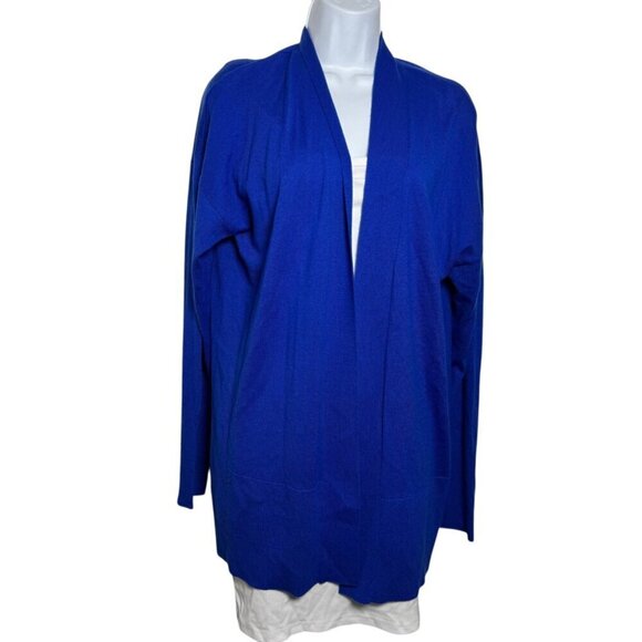 Banana Republic Rib Easy Open womens cardigan sweater size XL royal blue NWT - Picture 2 of 8
